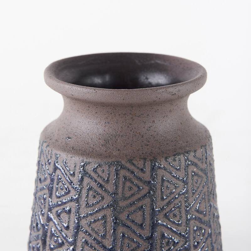 HomeRoots 6" Brown Abstract Cylinder Ceramic Table Vase