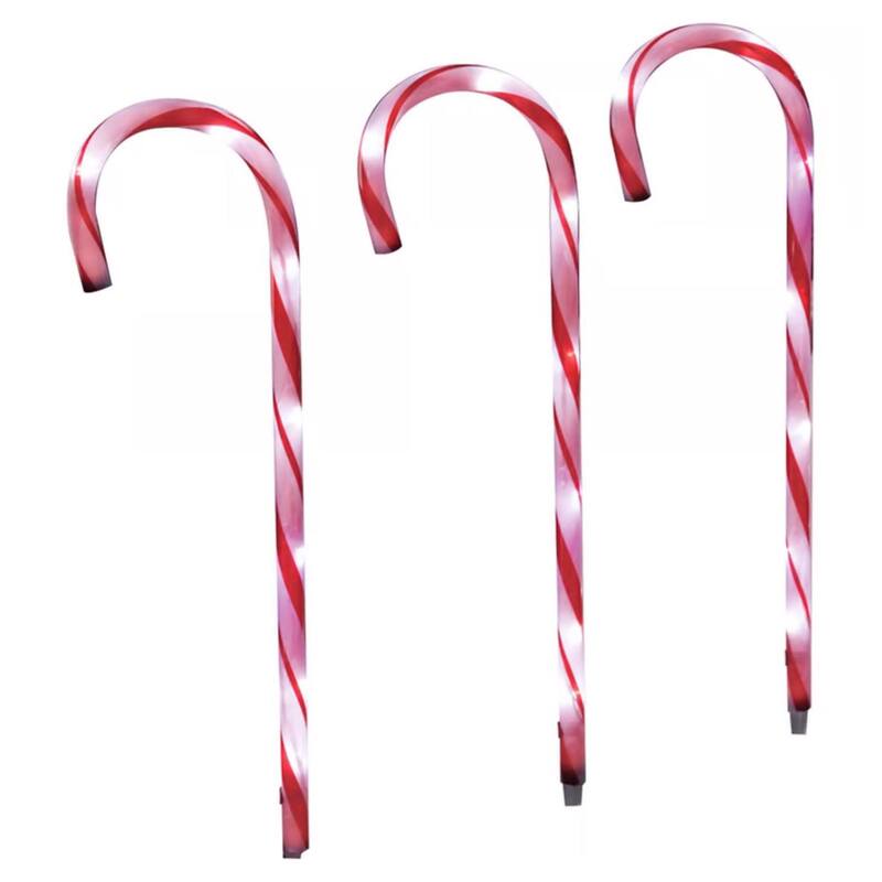 Celebrations LED Warm White Candy Cane 27 in. Pathway Decor