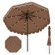 preview thumbnail 36 of 38, 9.3 FT Outdoor Patio Polyester Umbrella with Solar LED Lights and Tilt Crank Metal Frame for Garden Deck