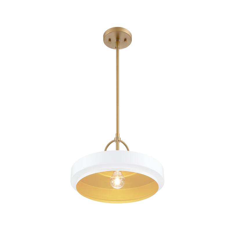 Odea 14 in. 1-Light Matte White Transitional Pendant Light