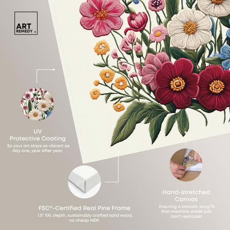 Wildflower Weave Canvas by Art Remedy, Gallery Wrapped