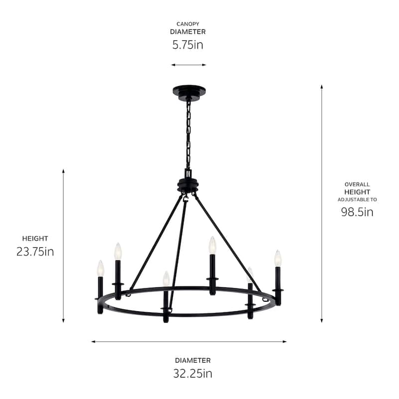 Kichler Lighting Carrick 32.25 in. 6-Light Chandelier