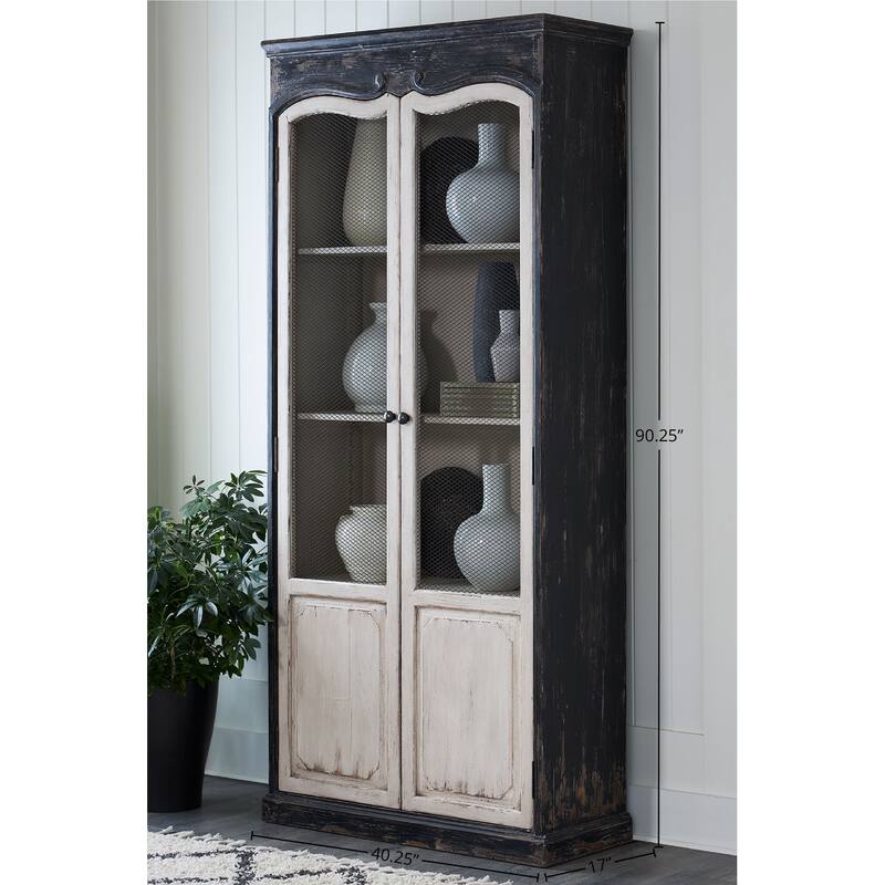 Monetti 90.25" 2-Door Storage Cabinet, Warm Brown