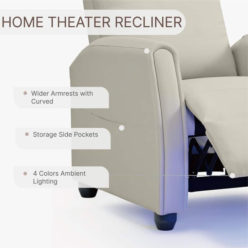 Andrea Recliner Chair with LED Lights, Heating & Massage