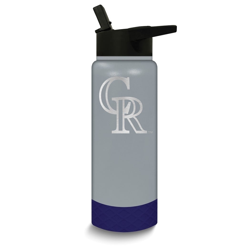 MLB Colorado Rockies Stainless Steel Silicone Grip 24 Oz. Water Bottle