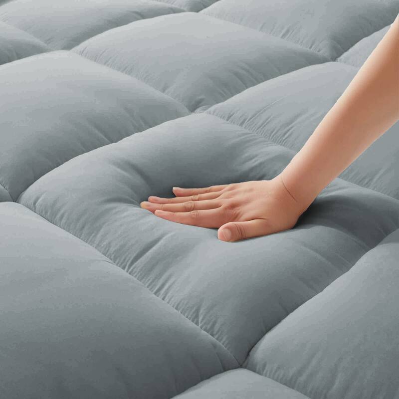 3"& 4" Ultra Thickness Fitted Down Alternative Fiber Mattress Topper with Elastic Deep Strape