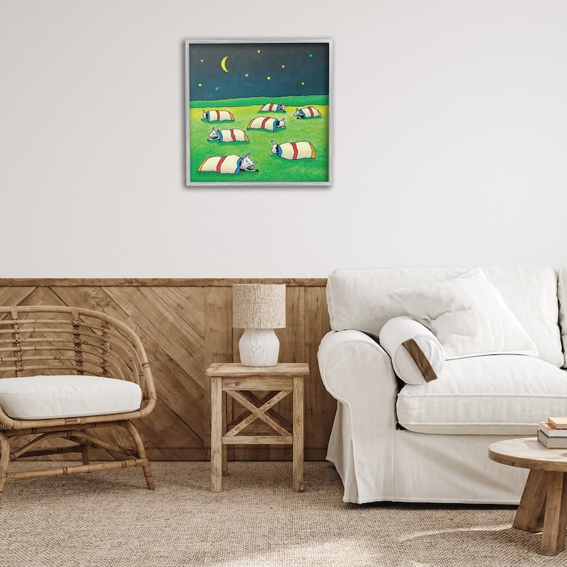 Stupell Pasture Cows Bedtime Framed Giclee Art Design By Roger Straub