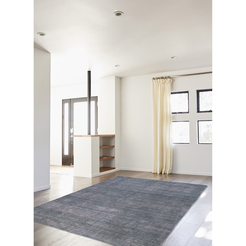 ECARPETGALLERY Hand-knotted Color Transition Denim Blue Wool Rug - 9'4 x 12'6
