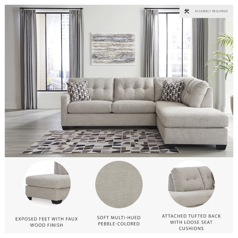 Signature Design by Ashley Mahoney 2-Piece Sectional with Chaise - 105"W x 90"D x 37"H