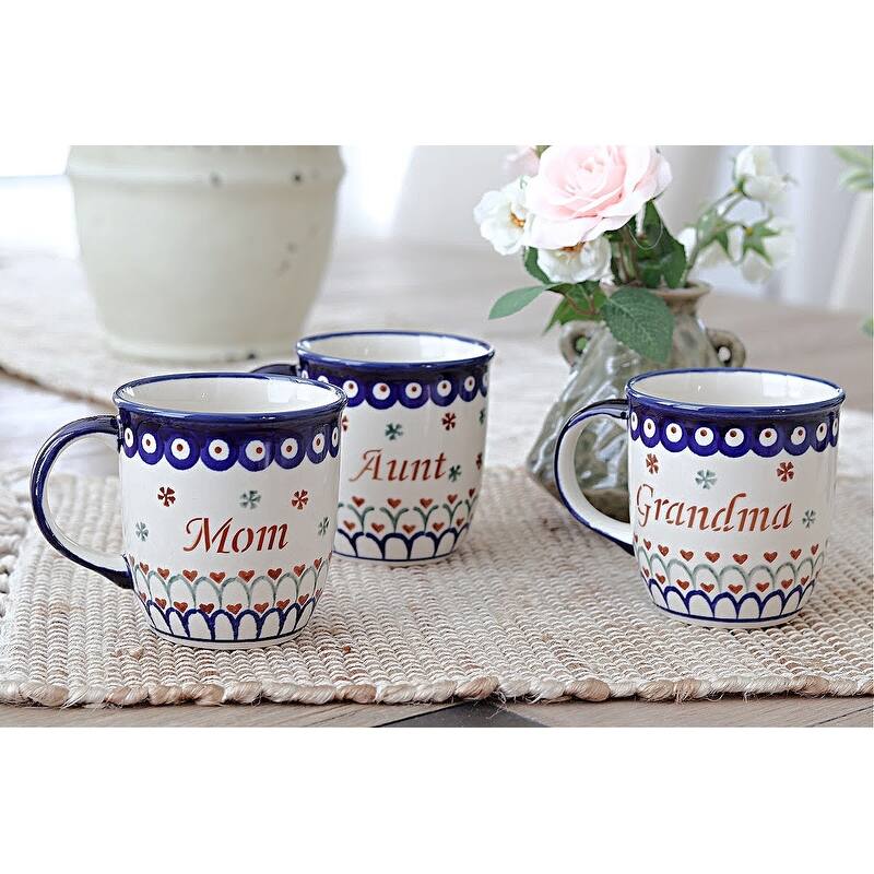 Blue Rose Polish Pottery 1105 Family Mug