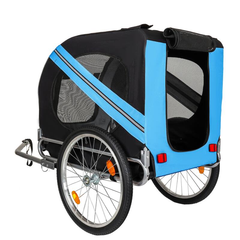 Large Folding Bike Trailer for Dogs, 100LB Capacity All-Terrain Pet Carrier for Cycling, Jogging, Camping & Outdoor Adventures