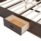preview thumbnail 15 of 16, King Size Wood Platform Bed with Multi-storage Headboard, USB and Drawers, White