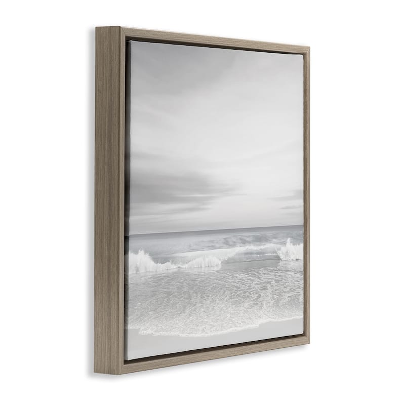 Stupell Soft Peaceful Beach Waves Framed Floater Canvas Wall Art Design By Maggie Olsen