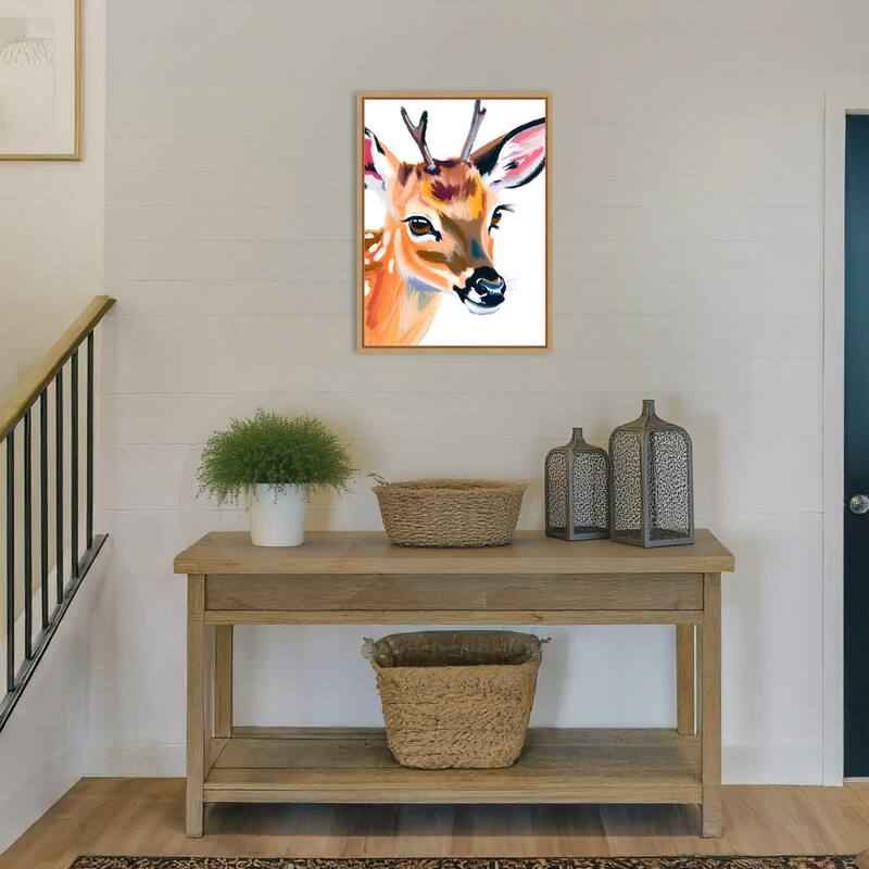 Reh Deer by Ohkimiko Framed Canvas Wall Art