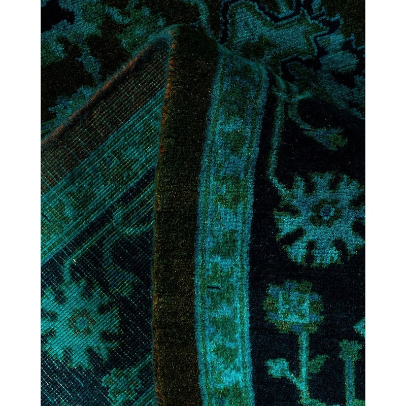 Overton Hand Knotted Wool Vintage Inspired Modern Contemporary Overdyed Black Area Rug - 2' 8" x 4' 4"