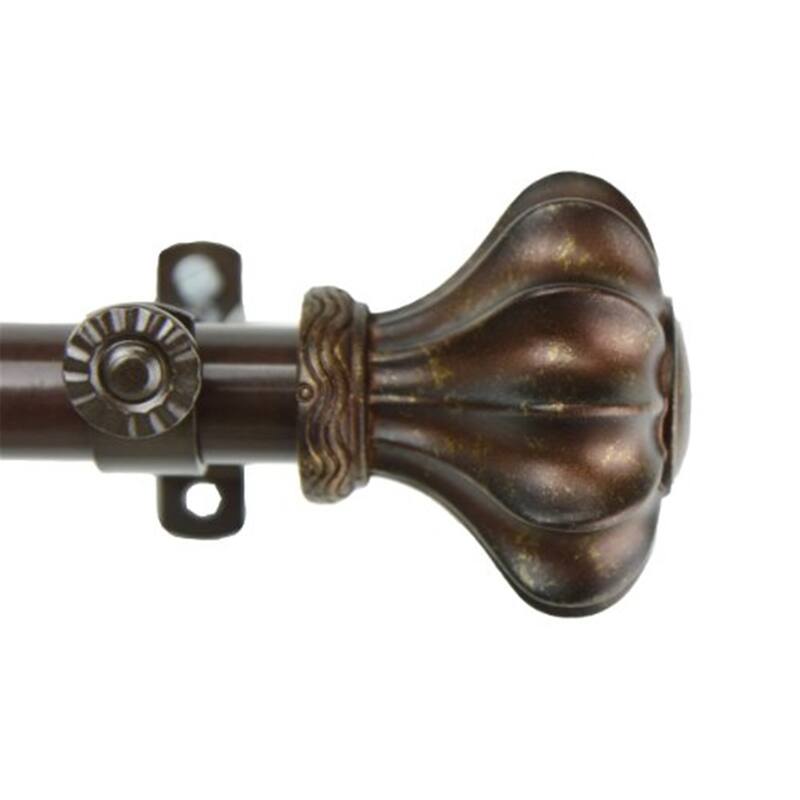 Adjustable Curtain Rod 48-84 Inch - Metal Rod with Finials - Elegant Home Decor for Living Room, Bedroom - 84