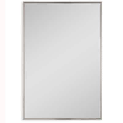 Copper Grove Warm Silver Floating Illusion Rectangular Wall Mirror