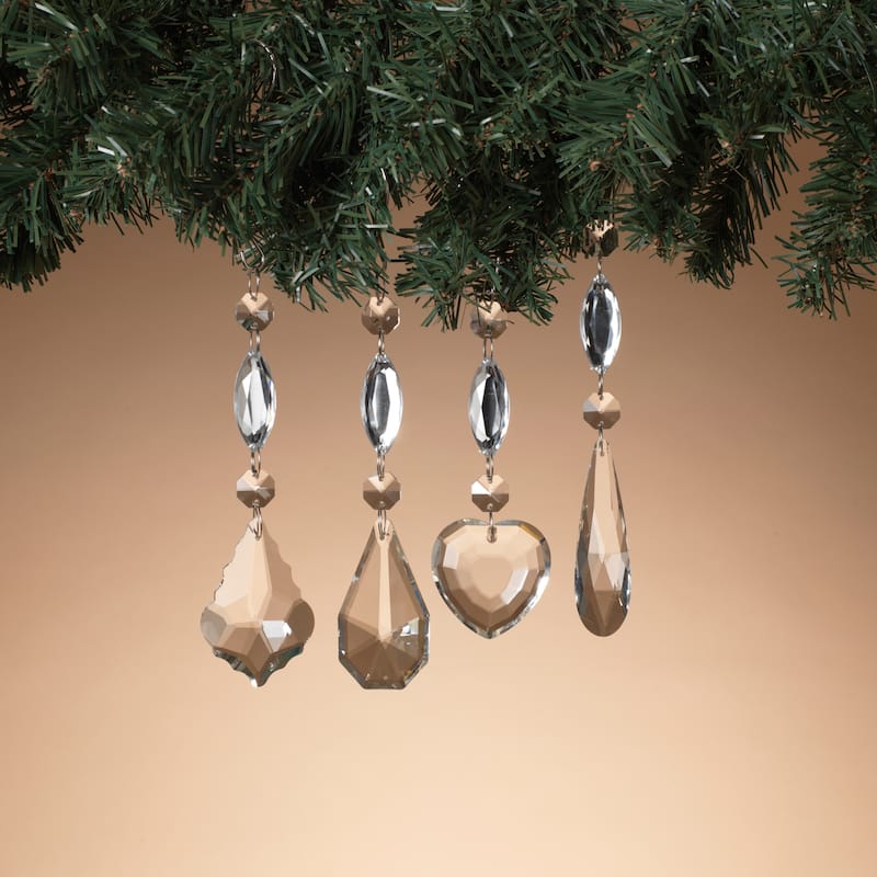 Luxurious 12 Piece Glass and Acrylic Jewel Ornament Set