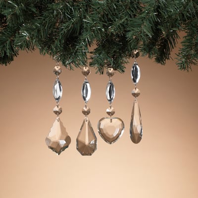 Luxurious 12 Piece Glass and Acrylic Jewel Ornament Set