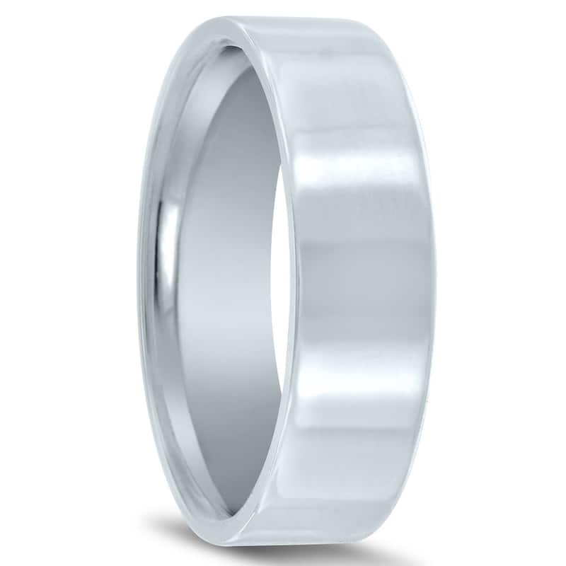 6mm Flat Comfort Fit Wedding Band in 950 Platinum