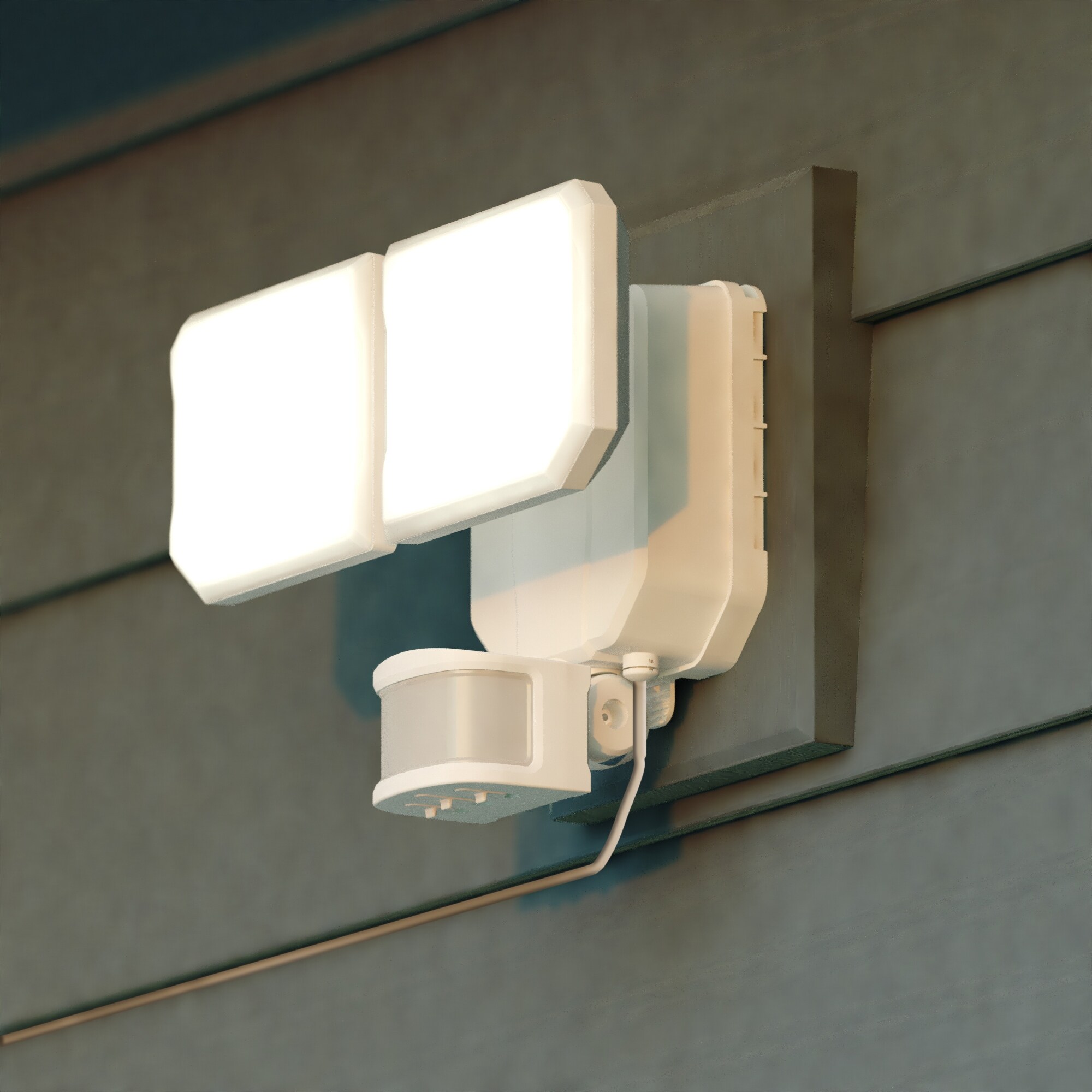 VAXCEL Solar Powered Outdoor Security LED Flood Light White, Motion Sensor, Dusk to Dawn, Battery Backup