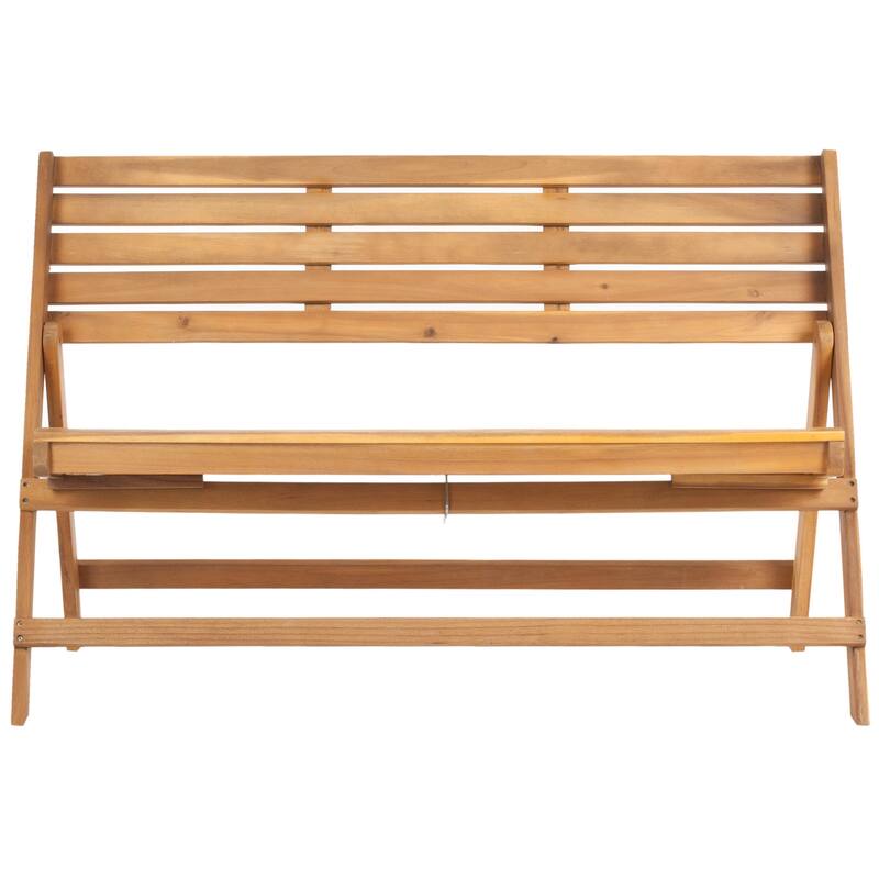 SAFAVIEH Outdoor Sherilyn Ash Grey Folding Bench - 48Wx24Dx32H