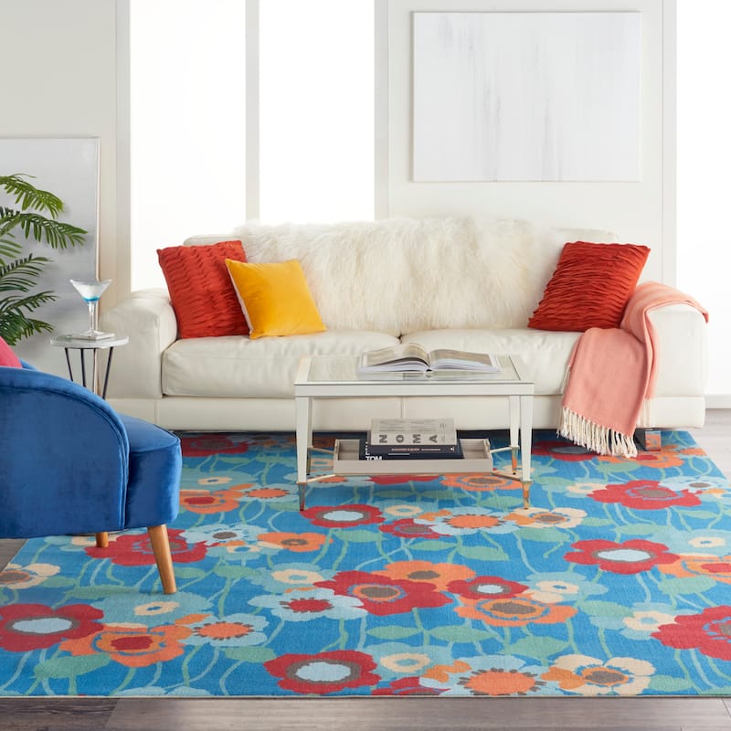 Waverly Sun N' Shade Floral Transitional Indoor/Outdoor Area Rug