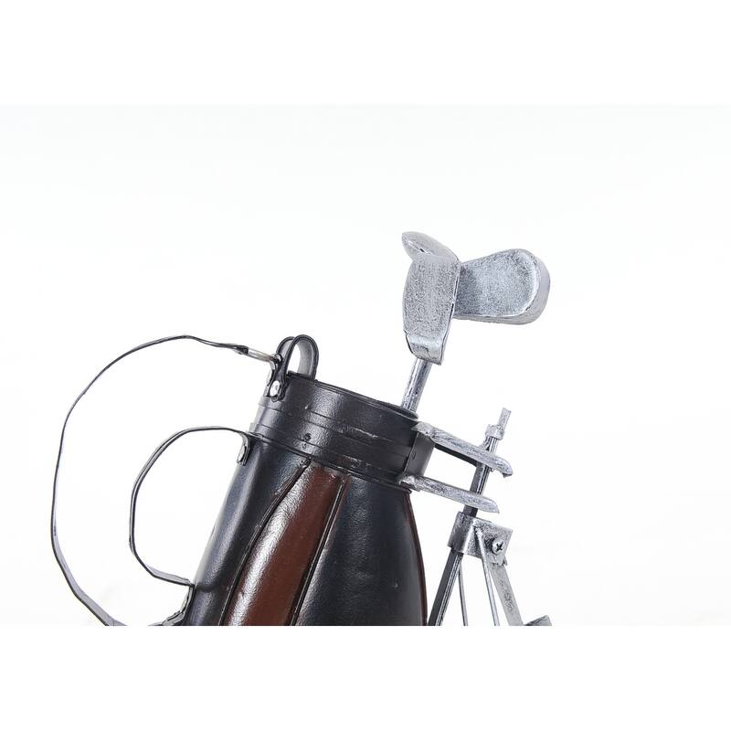 Vintage Black Golf Bag - 8x6.5x10"