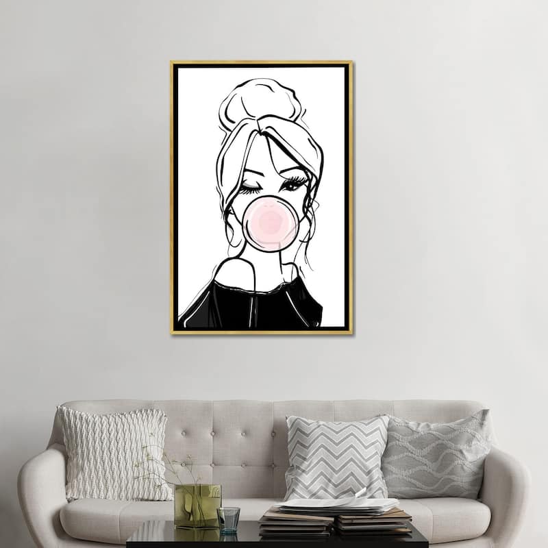 iCanvas "Bubble Gum Wink" by Sabina Fenn Framed Canvas Print