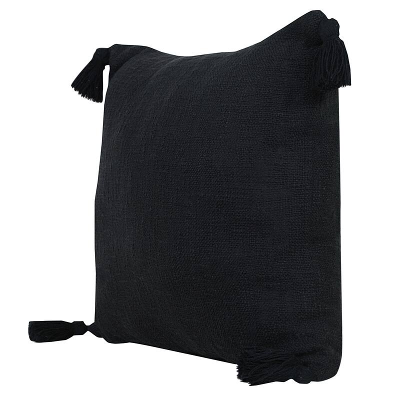 Sevita Solid Cotton Throw Pillow with Tassels