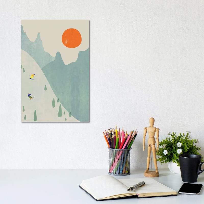 iCanvas "Ski Set Ii" by Flatowl Canvas Print - 12x8x0.75