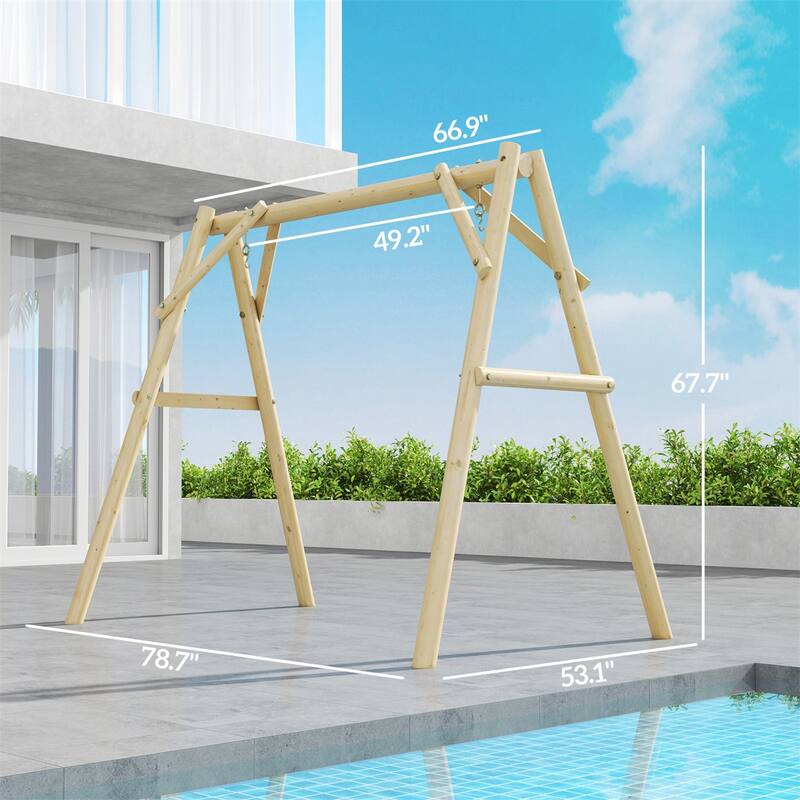 Heavy Duty Outdoor Swing Frame for Porch or Backyard Use - 78.7" W x 53.1" D x 67.7" H