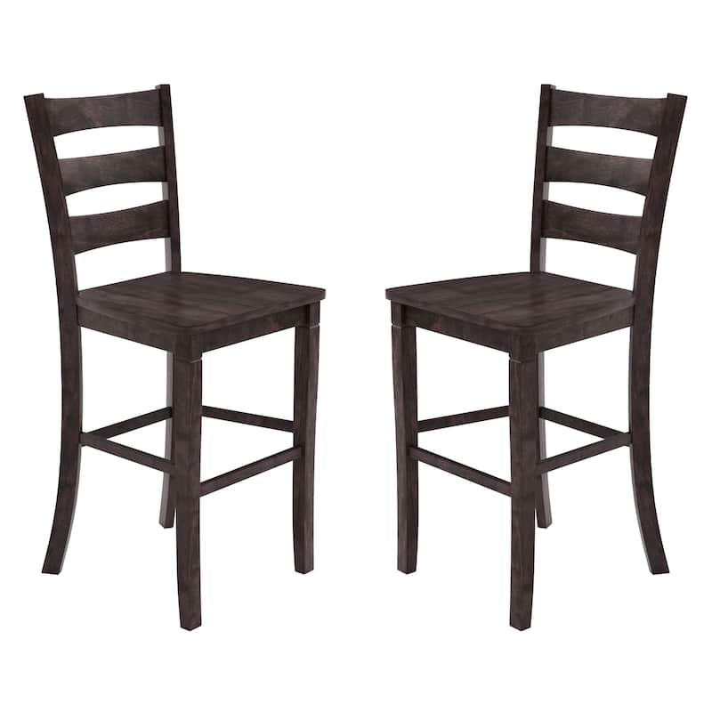 Commercial Grade Wooden Bar Height Stool, Set of 2