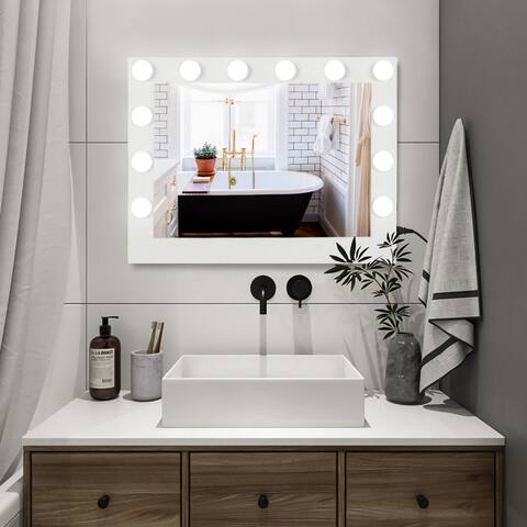 Square Makeup Mirror with Bulbs