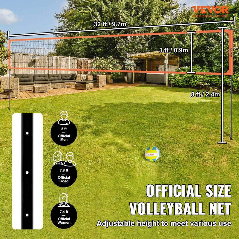 VEVOR Outdoor Portable Volleyball Net System,Pump,Carrying Bag,Heavy