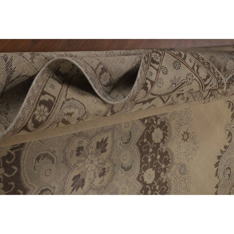 Tabriz Persian Vintage Area Rug Bedroom Hand-Knotted Wool Carpet - 9'6" x 12'11"