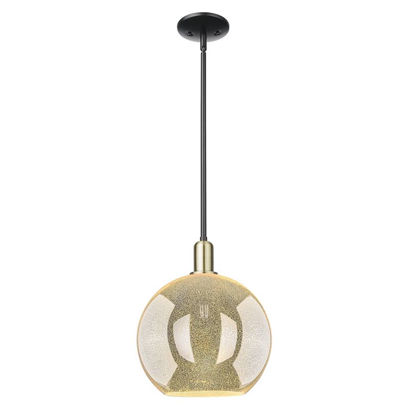 Innovations Lighting Endless Possibilities Arcadia - Athens - 1 Light 12" Stem Hung Mini Pendant - Mercury/Black Antique Brass