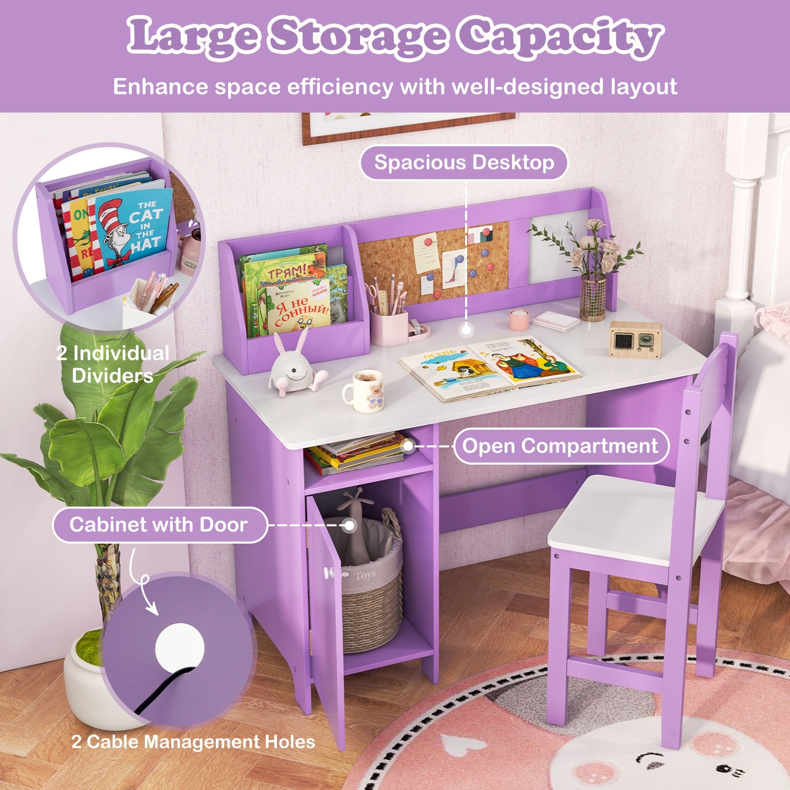Purple kids table deals