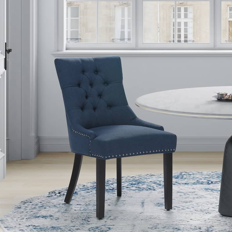 Grandview Tufted Upholstered Linen Fabric Dining Chair