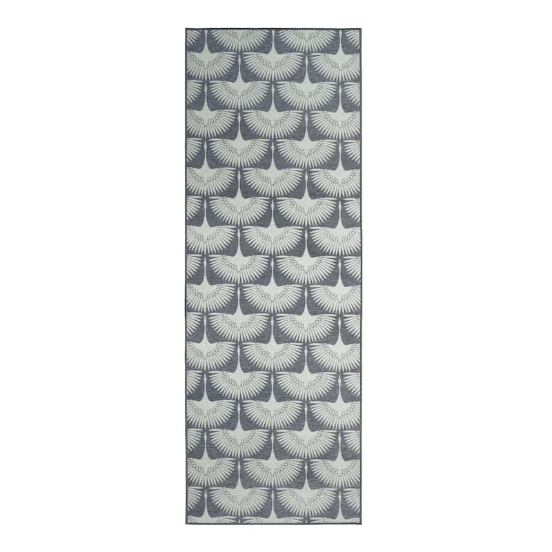My Magic Carpet Flock Slate Grey Washable Rug