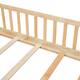 Twin/Full/Queen size Floor Platform Bed with Fence and Door for Kids, Toddlers