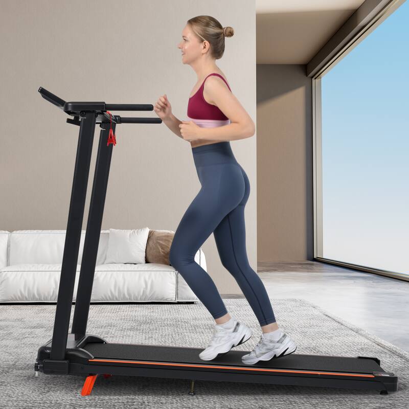 Portable Treadmills for Home with Handle, with 265 Lbs Capacity, 3.0HP Treadmill with 4 Adjustable Support Feet