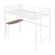 preview thumbnail 6 of 13, Twin Loft Bed with Built-in Desk and Guardrails, White