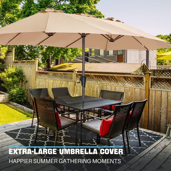 collegiate patio umbrellas 11' Classic Umbrella use crank lift system that allows for smooth opening and closing Mosaic 10 x 6.5 ft