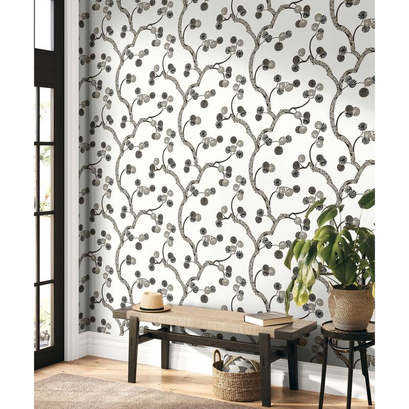 Seabrook Designs Allegra Branches Non-Woven Unpasted Wallpaper