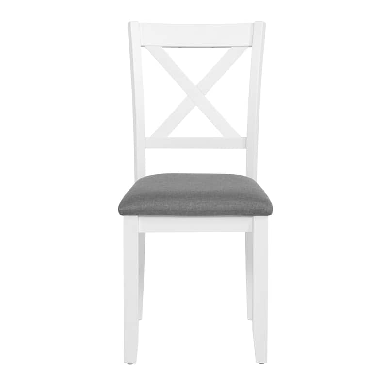 GDFStudio - Savoy Farmhouse Linen Upholstered Ergonomical Wooden Dining Chairs Set, Padded Seat & Non-slip Feet Pads, Set of 4