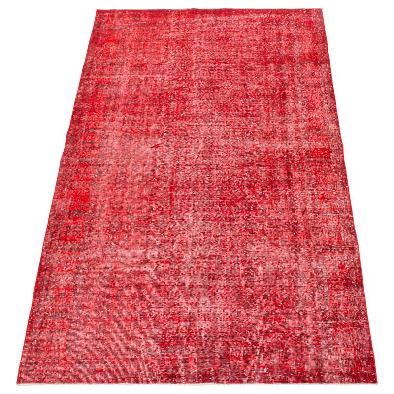 ECARPETGALLERY Hand-knotted Color Transition Dark Red Wool Rug - 5'6 x 6'2