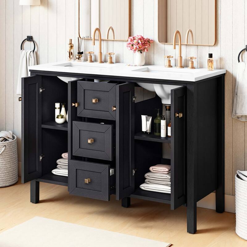 Moasis 47" Double Bathroom Vanity with Sink Set