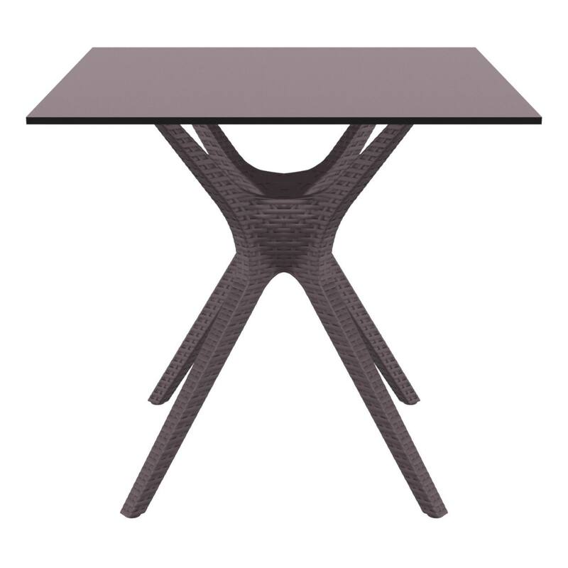 31.5" Brown Solid Square Patio Dining Table