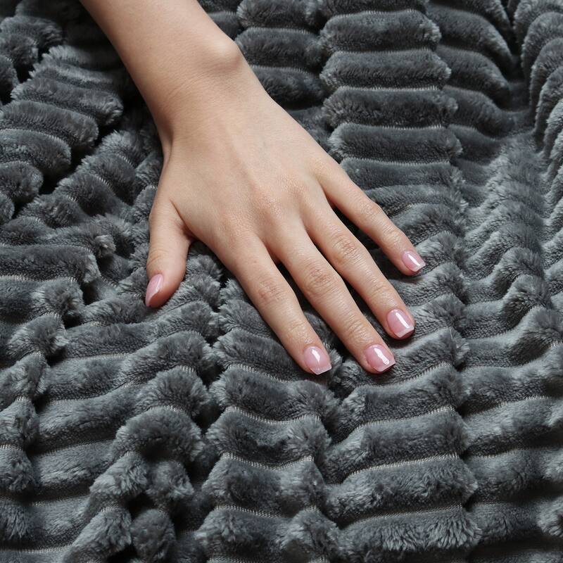 Nestl Cut Plush Fleece Throw Blanket - Lightweight Super Soft Fuzzy Luxury Bed Blanket for Bed
